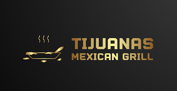 A black and gold logo for tijuana mexican grill.