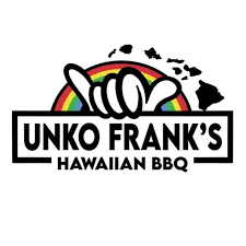 A rainbow and the words unko franks hawaiian bbq