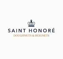 A logo of a doughnut shop with the name saint honore.