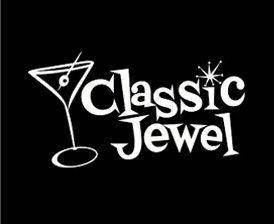 A black and white logo of the name classic jewel.